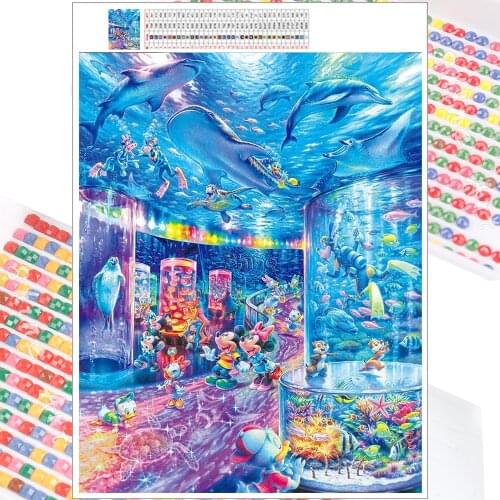 5D DIY Diamond Painting Disney Ocean Park Cartoon Full Square Round Handmade Mosaic Set Embroidery Cross Stitch Home Decor Gift