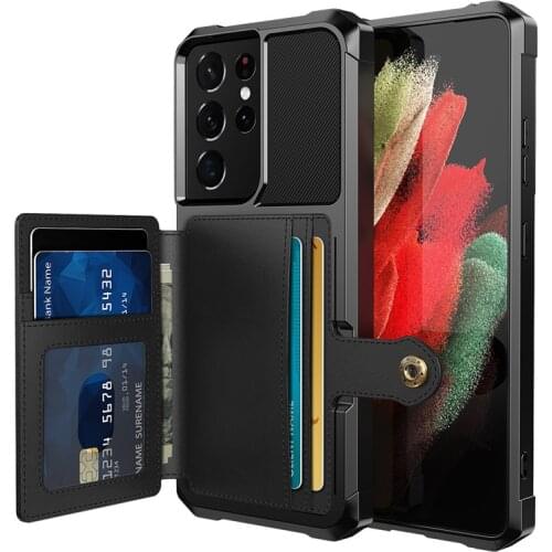 Car Magnetic PU Leather Wallet Phone Case for Samsung Galaxy Note 20 S10 S20 Ultra S9 Plus Note 10 Soft TPU Shockproof Cover