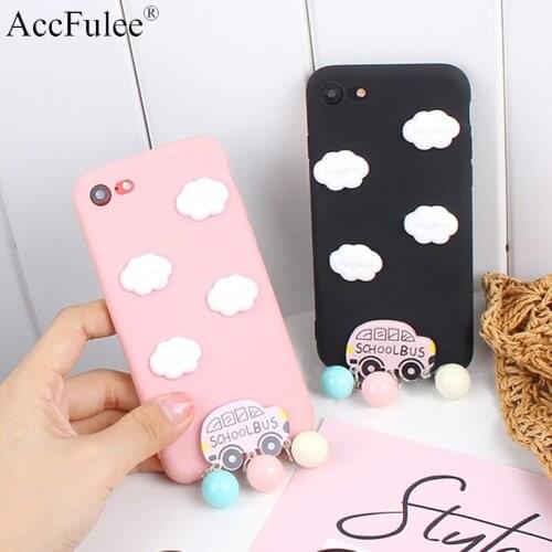 Candy White Clouds Case For Huawei Y3 2017 Y5 II Y6II Y7 Prime Y3 Y5 Lite Y5 Prime 2018 Y6 Pro Y9 2019 School Bus Pearl TPU