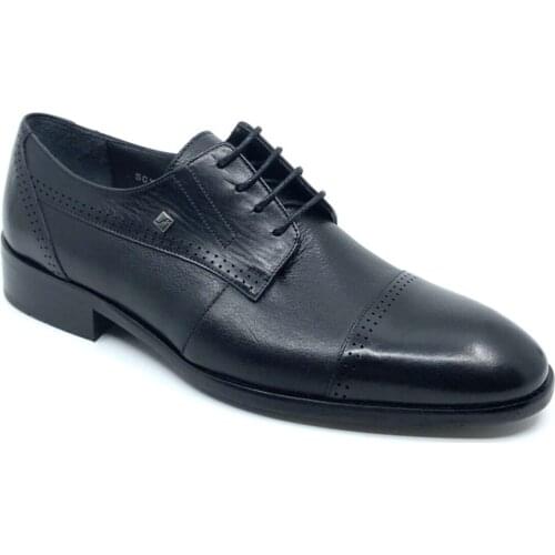 Mens Black Genuine Leather Classic Shoes FSC1121SİYAH