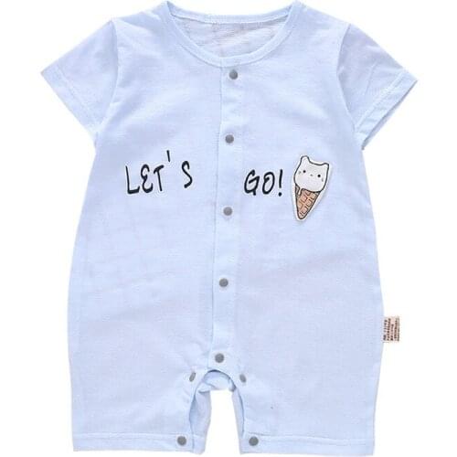 Baby summer new short-sleeved jumpsuit Baby thin cool onesies Baby cartoon pattern romper Baby soft and comfortable onesies