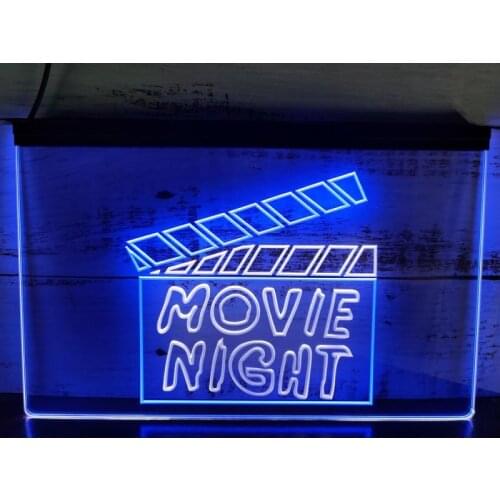 SS208 Movie Night Film Cinema Illuminated Dual Color LED Neon Sign