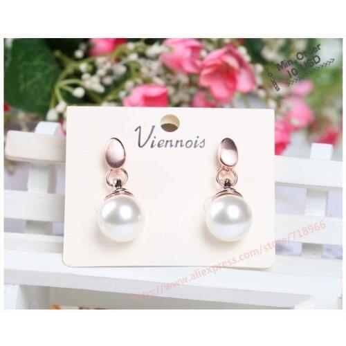 #ERJ02) Drop Earrings Big Pearl Rhinestone Decoration Womens elegant Earrings Rose Gold High Quality Jewelry Wholesales