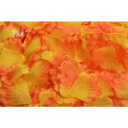 2000pcs/Lot Orange Yellow Silk Rose Petals Artificial Flower For Wedding Table Decorations Event Party Supplies Petals
