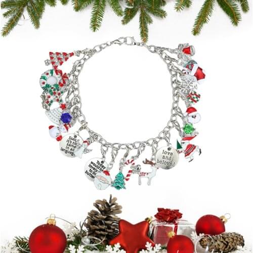 Advent Calendar 2020 Christmas Countdown Calendar Christmas Themed DIY Charm women Bracelet Making Kit Jewelry Gift Set