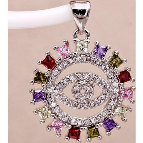 Classic Trendy Gold Plated Round Pendant With White Pink Red Zirconia Copper For Women Girls Fashion Jewelry Accessories Wedding