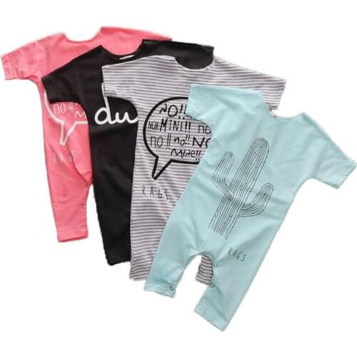 Summer Newborn Baby Rompers Infant O- Neck Jumpsuits Toddler Letter One-Pieces Clothes Girls Boys Casual Bodysuits Unisex 1-5Y