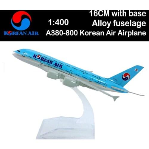 1:400 Airbus A380-800 Model Korean Air Airplanes Alloy Aircraft Plane Airliner Display Toy Kids Collection Adult Gift Souvenir