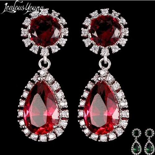 Fashion Drop Water Long Earrings Clear Red Crystal Nail Drop Earings Women Dazzling Wedding Gift brinco