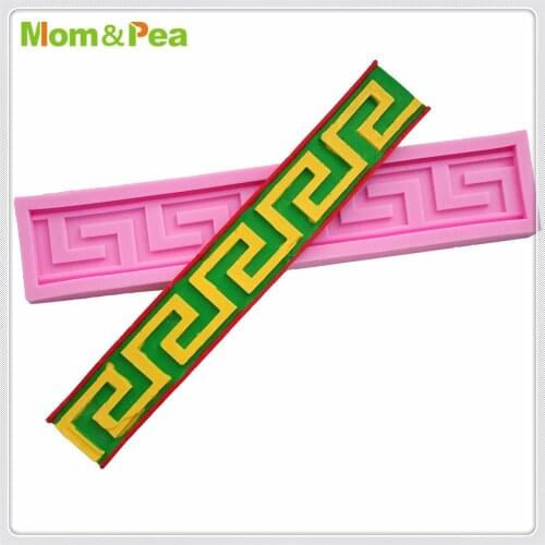 Mom&Pea MPA1877 Tape Pattern Shaped Silicone Mold Cake Decoration Fondant Cake 3D Mold Food Grade