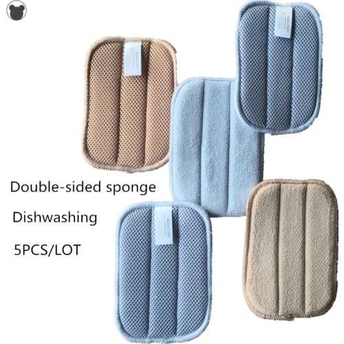 NEW 5PCS Kitchen sponge better than melamine sponge microfiber dishcloth double-sided magic sponge kitchen towels cleaning cloth