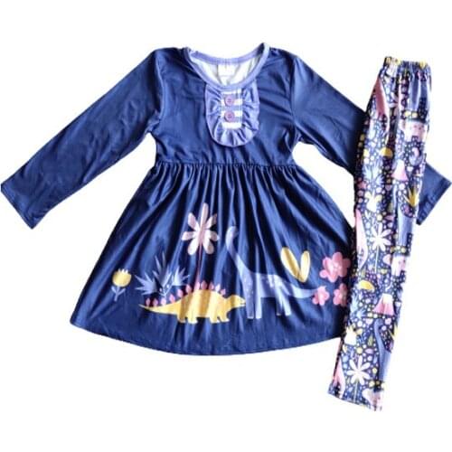 New hot autumn long sleeve Suit Blue positioning flower stripe childrens comfortable cartoon baby suit