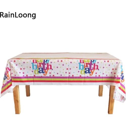 Disposable Plastic Table Clothes Table Cover Tablecloth Waterproof Birthday For Kids Birthday Party Decoration And Match Napkin