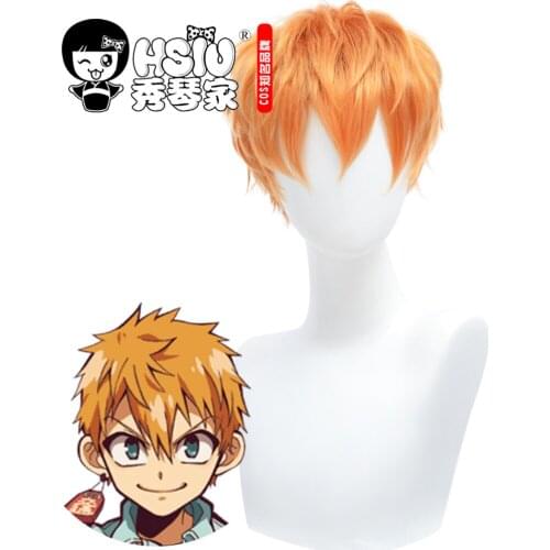 HSIU Anime Toilet-bound Hanako-kun cosplay Minamoto Kou cosplay wigs handsome gold color short hair
