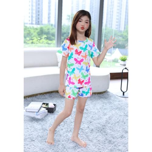 ModaIOO matching doll girl pajamas short-sleeved dinosaur unicorn pajamas children pajamas set vest set
