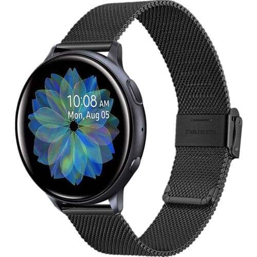 18mm 20mm 22mm Quick Release Mesh Wristwatch Strap for Samsung Galaxy Watch Active 2 40mm 44mm Bracelet for Huawei Watch GT 2e