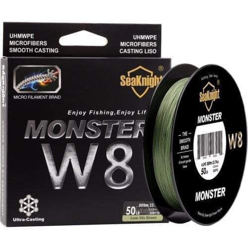 SeaKnight MONSTER W8 300M Fishing Line 8 Strands Braided PE Line 15 20 30 40 50 80 100LB