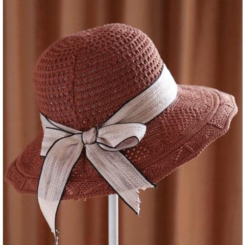 2021 Fashion Sun Hats For Women Girls Wide Brim Floppy Straw Hat Summer Bohemia Beach Cap Ribbon Chapeau Femme New