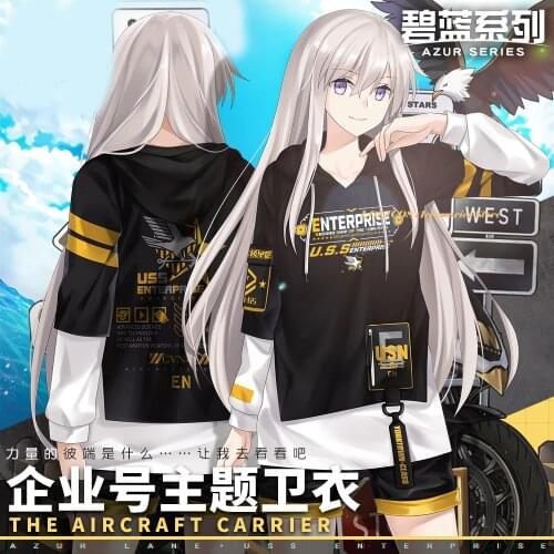Game Azur Lane USS Enterprise Coat Hoodies Fashion Autumn Winter Casual Women Men Long Sleeve Hooded Sweatshirt Pullover Tops