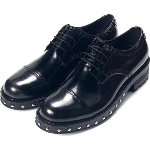 Fashion Formal Dress Shoes Black Genuine Leather Lace up High Top Mens shoes shoes for men