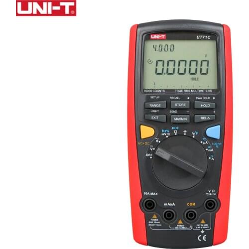 UNI-T UT71C Intelligent Digital MultiMeters True RMS Max Display 39999 Volt Amp Ohm Capacitance Temp Tester USB Data Transfer