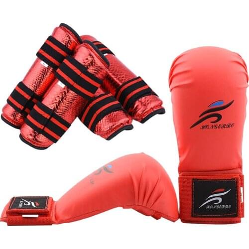 TKD Taekwondo Uniform Women Boxing Palm Gloves Kids Leg Protection Equipment Karate Team Arm Guards Martial Arts Sparring Gear