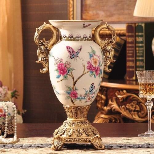 Vase ice crackle European Garden ice crackle ceramic creative vase, living room decoration porcelain crafts
