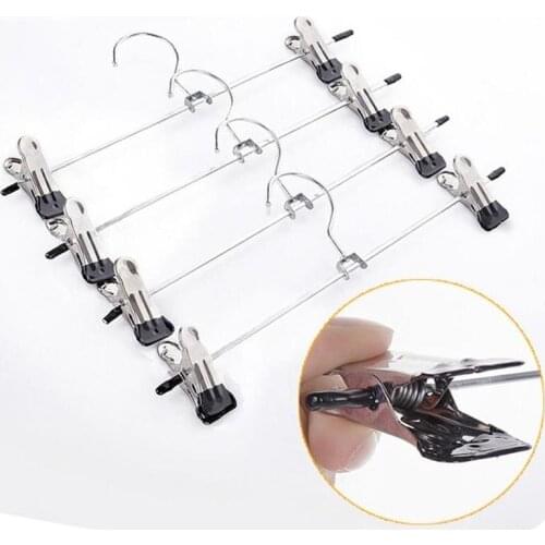 Stainless Steel Trousers Rack Clip Hanger Anti-slip Clothes Steel Stainless Pants Clip Clamp Hanger Clothespin LKO1705 Hang K6Y1