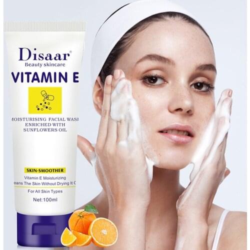 100ML Vitamin E Face Cream Moisturizing Cleanser Gently Removes Dirt Dead Cells Resist Oxidation Brighten Complexion