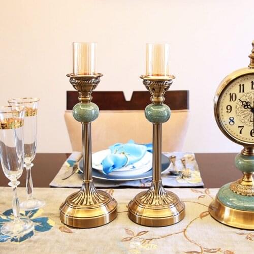 2Pcs/Set Europe Ice Crack Candlestick High Quality Retro Metal Candle Holder Romantic Wedding Table Centerpieces Home Decoration