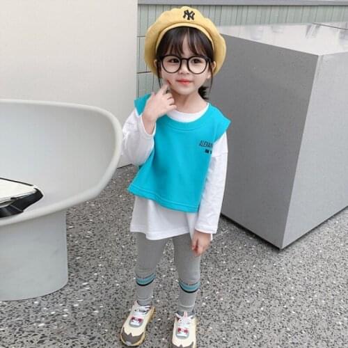 Letters Spring Summer Childrens Clothes Set Baby Girls Vest+Sweatshirts + Pants 3pcs/Set Kids School Beach Outdoor Teenage Girl