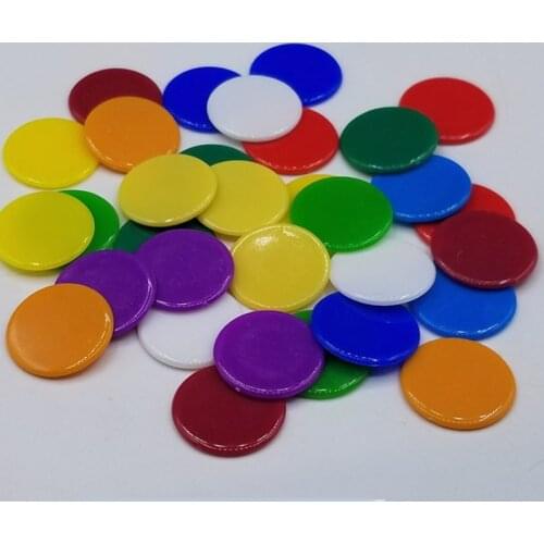 50PCS/Set 8 colors 19mm Creative Gift Accessories Plastic Poker Chips Casino Bingo Markers Token Fun Family Club Game Toy