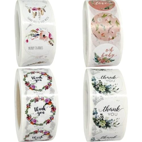 500pcs Thank You Stickers 1inch Round Gift Seal Label Sticker Diary Stationery Stickers For Wedding Party Decor Handmade Sticker