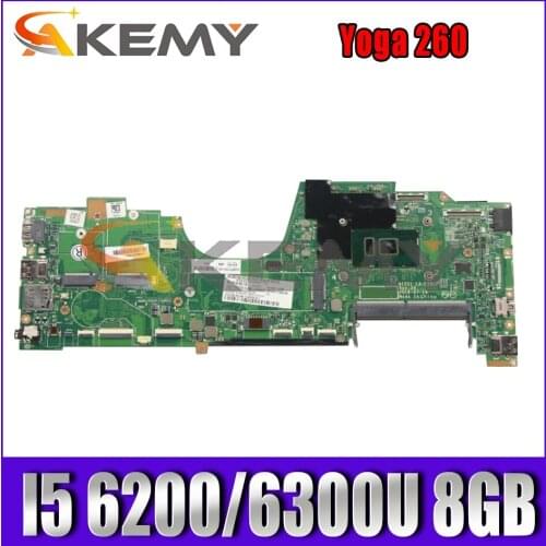 Akemy For Lenovo ThinkPad Yoga 260 Laptop Motherboard LA-C582P I5 6200/6300U 8GB RAM Tested 100% Work 00NY987 01LV848 01LV847