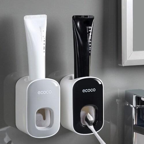 Automatic Toothpaste Dispenser Wall Mount Toothpaste Squeezer Dispenser Bathroom Accessories Sets Toothbrush Holder Tool