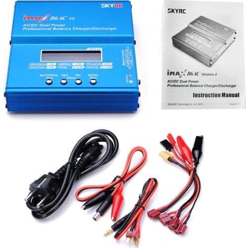 SKYRC iMAX B6AC V2 6A 50W AC/DC Lipo NiMH Pb Balance Charger/Discharger with Adapter LCD Display for RC Car Drone Helicopter
