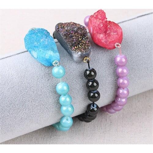 Handmade Beaded Charm Bracelets Plating Agates Crystal Cluster Crystal Bud Bracelet Bracelet Ethnic Style Bangles Jewelry Gift