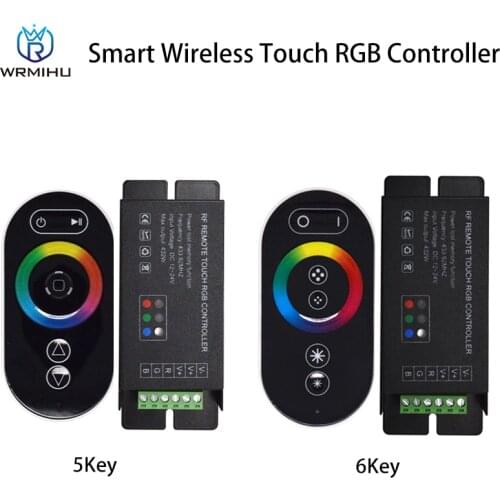 DC12-24V 6A*3channel 18A LED Dimmer GT888 RF Remote Touch RGB LED Controller for 5050 RGB LED Strip Lights Aluminum