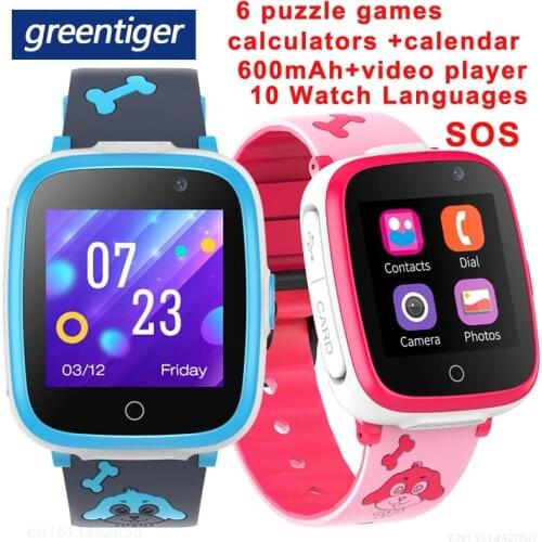 Greentiger S6 Pro kids Smart Watch SIM Card Waterproof SOS Puzzle Games Calendar Music Video Player Camera Children Smartwatch