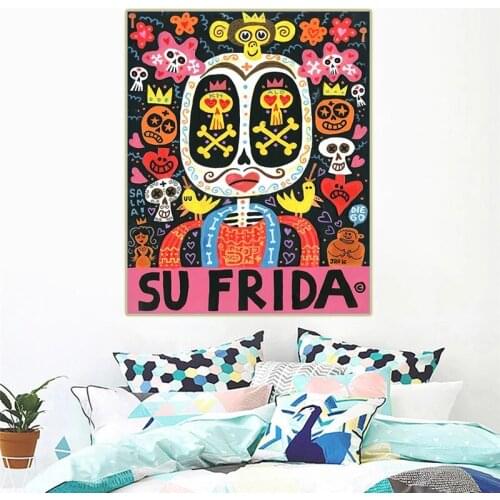 Su Frida Citon Jorge Gutierrez Canvas Art Painting Famous Artwork Poster Picture Wall Decoration Home Living Room Decoration Cua