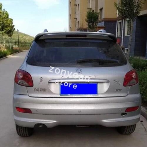 Use For Peugeot 206 Spoiler ABS Plastic Carbon Fiber Look Rear Trunk Wing Car Body Kit Accessories