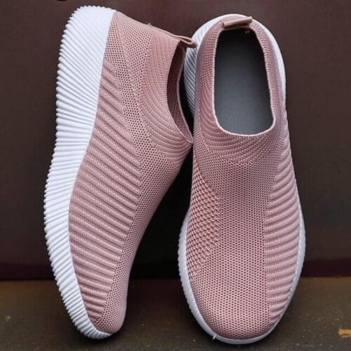 Sneakers Women Shoes Flats Loafers Slip On Flat Summer Walking Lightweight Ladies Rrainers Casual Breathable Flying Woven 2021