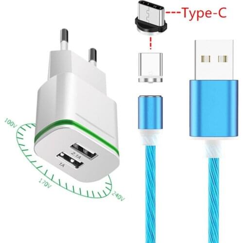 For Samsung galaxy S20 A30 Xiaomi A3 Mi 9 Redmi Note 7 8 Pro honor 9X Phone charger LED luminous Magnetic Micro USB Charge Cable