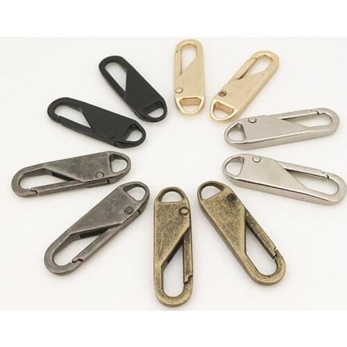 2PCS Metal Zipper Head Puller DIY Handmade Craft Zip Slider Repair Kits For Supplies Clothing Luggages Decoration Accessories