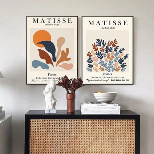Nordic Style Flower Wall Art Picture Living Room Decoration Abstract Matisse Poster Line Wall Art Printing Canvas Painting