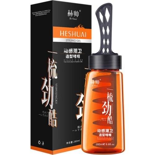 Professional Hair Wax Gel With Comb Long-lasting Fluffy Hair Pomade Wax Mud Men Hair Cream Salon Styling Gel Tool Styling Gel