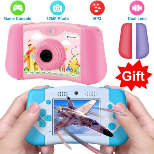 Prograce Kids Camera Boys Toy Gifts Game Consoles Children Camera 4000+ Games Music Selfie Kid Digital Video Camera Game Handle