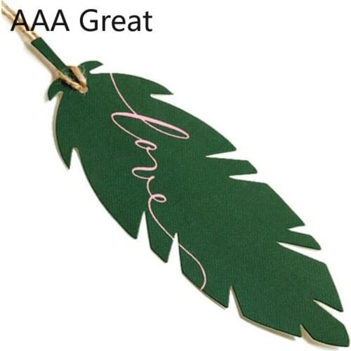 Simple Style Green Leaves Baking Blank Tag Card Packaging Card Book Paper Party Wedding Birthday Cards Box Bottle Blessed Gifts