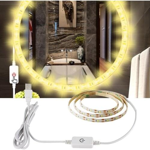 Fashion USB Touch Switch Dimmable LED Strip Light Waterproof Warm White 0.5/1/2/3/4/5M Adjustable LED Strip Tape TV decoration