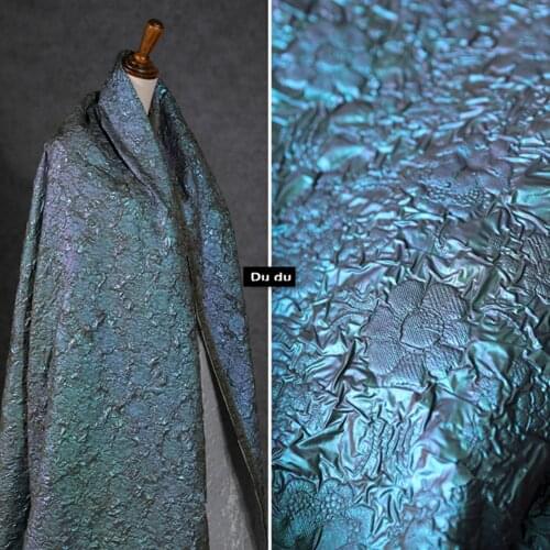 50*135cm Laser Texture Clothing Fabric Quilting Restoring ancient ways Iridescence Coat Dress Design Fabric DIY